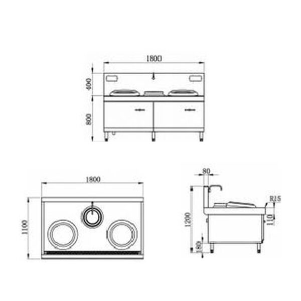 1 Induction Double-head And Single-tailed Small Frying Stove