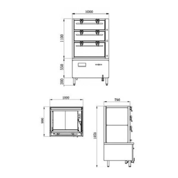 1 Electromagnetic/electric Three-door Seafood Steamer