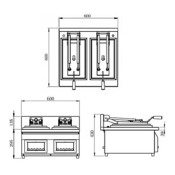 1 Electromagneticlelectric Double Head Fried Dumpling Stove