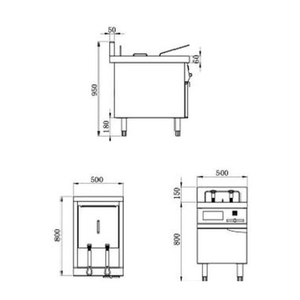 1 Electromagnetic/electric Single Cylinder Fryer