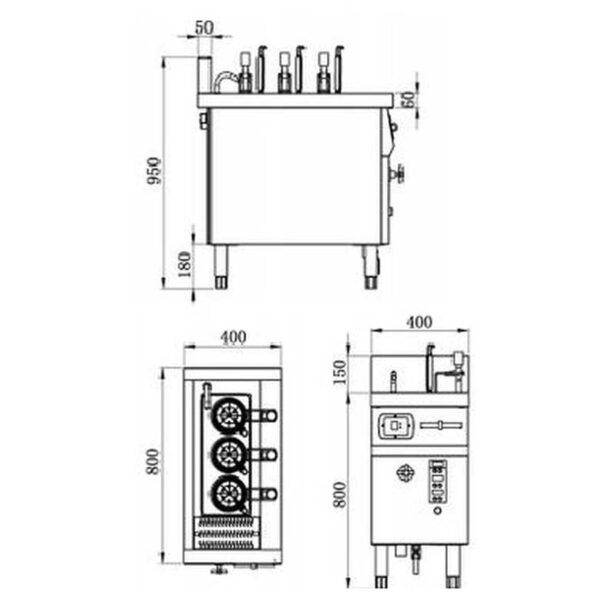 Electromagnetic/electric  Intelligent Lifting Three-hole Cooking  Furnace