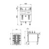 1 Electromagnetic/electric Heating Intelligent Lifting Six-hole Cooking Furnace