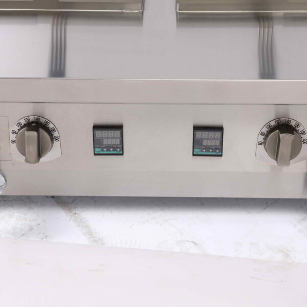 Electromagnetic bench type double cylinder double screen fryer