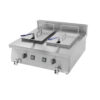 Electromagnetic bench type double cylinder double screen fryer
